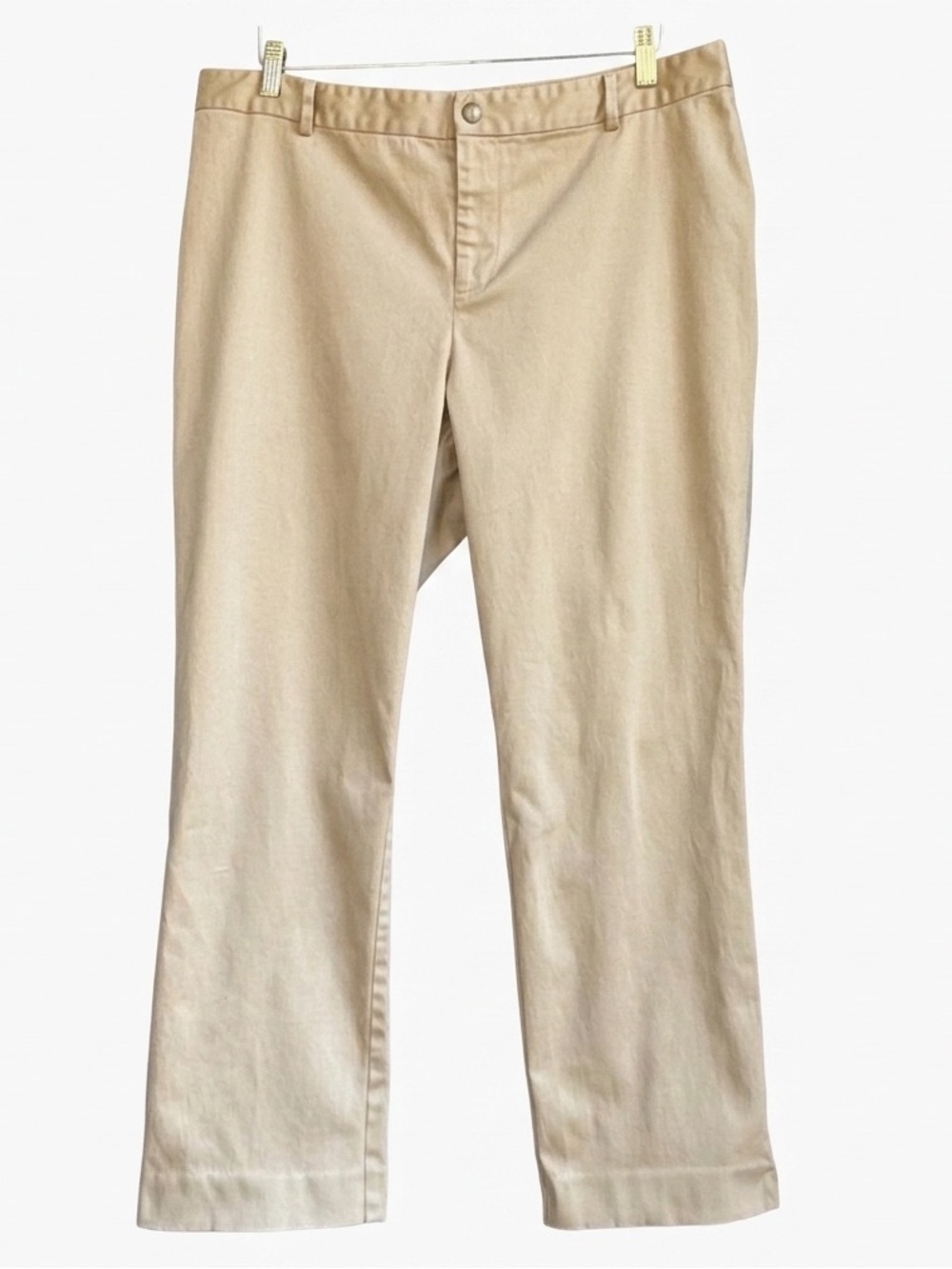 Lauren Ralph Lauren 16W Cotton Stretch Straight Leg Trousers Camel Tan